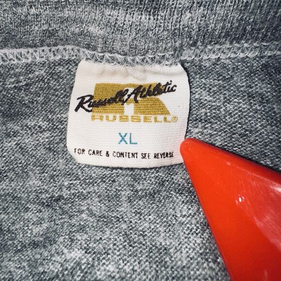 VTG Early 70s XL Gray Shirt Russell OSU Benny Beaver Tee Boxy Crop Single Stitch - Picture 5 of 8